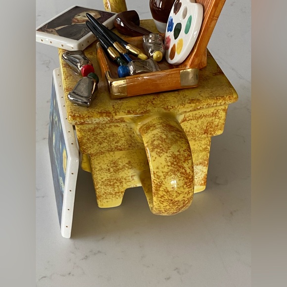 Tony Carter Van Gogh Starry Night Teapot English Pottery Artist Collectible Gift - Picture 8 of 16